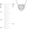 Thumbnail Image 2 of 1/4 CT. T.W. Heart-Shaped Diamond Frame Pendant in 14K White Gold - 17"