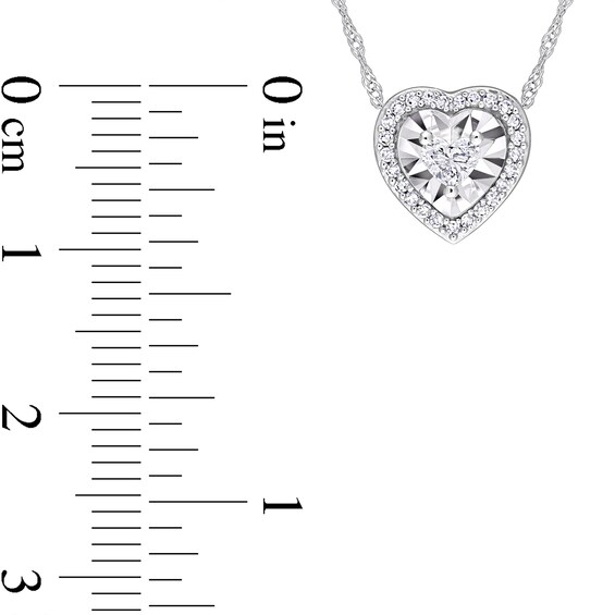 1/4 CT. T.w. Heart-Shaped Diamond Frame Pendant in 14K White Gold - 17"