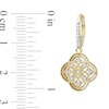 Thumbnail Image 3 of 1/6 CT. T.W. Diamond Milgrain Flower Vintage-Style Drop Earrings in 10K Gold