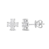 Thumbnail Image 1 of 7/8 CT. T.W. Diamond Cross Stud Earrings in Platinum