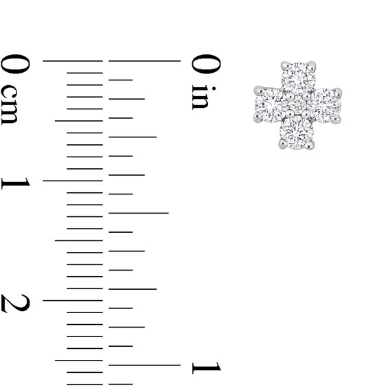 7/8 CT. T.w. Diamond Cross Stud Earrings in Platinum