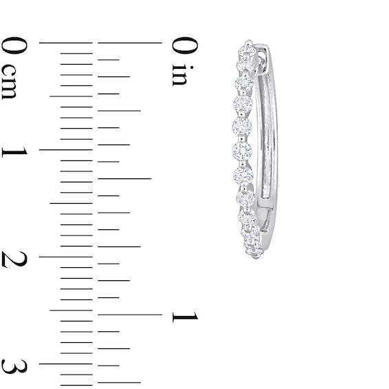 1/2 CT. T.w. Diamond Hoop Earrings in Platinum