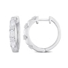 Thumbnail Image 0 of 1 CT. T.W. Baguette Diamond Scallop Sides Hoop Earrings in Platinum