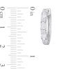 Thumbnail Image 2 of 1 CT. T.W. Baguette Diamond Scallop Sides Hoop Earrings in Platinum