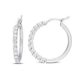 1 CT. T.W. Diamond Hoop Earrings in Platinum