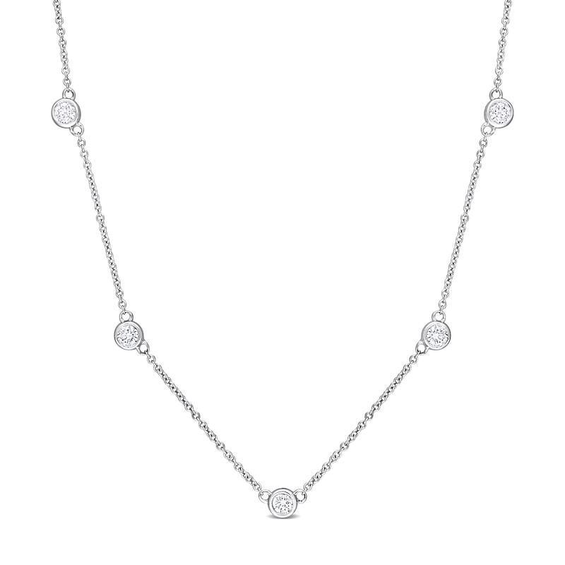 Main Image 1 of 1 CT. T.W. Diamond Station Necklace in Platinum