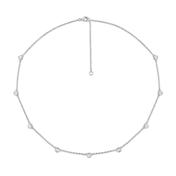 1 CT. T.w. Diamond Station Necklace in Platinum