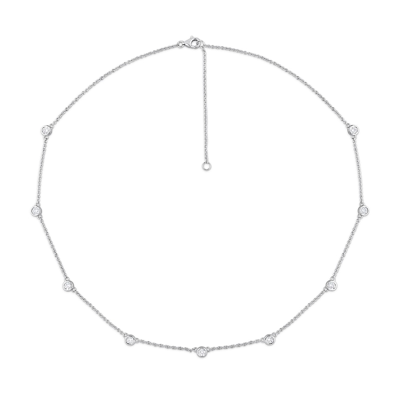 Main Image 3 of 1 CT. T.W. Diamond Station Necklace in Platinum
