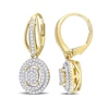 Thumbnail Image 1 of 1/2 CT. T.W. Oval Multi-Diamond Double Frame Drop Earrings in 10K Gold