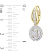 Thumbnail Image 3 of 1/2 CT. T.W. Oval Multi-Diamond Double Frame Drop Earrings in 10K Gold