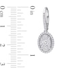 1 CT. T.W. Oval Multi-Diamond Frame Drop Earrings in 10K White Gold