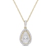 Thumbnail Image 1 of 1/2 CT. T.W. Pear-Shaped Multi-Diamond Frame Teardrop Pendant in 14K Gold - 17"