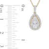 Thumbnail Image 3 of 1/2 CT. T.W. Pear-Shaped Multi-Diamond Frame Teardrop Pendant in 14K Gold - 17"