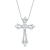 Thumbnail Image 0 of 1 CT. T.W. Diamond Split Cross Pendant in 10K White Gold