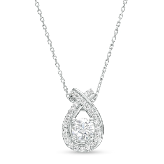 1/2 CT. T.w. Certified Lab-Grown Diamond Teardrop Pendant in 10K White Gold (F/Si2)