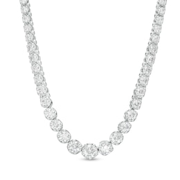 4 CT. T.W. Certified Lab-Created Diamond Graduated Riviera Necklace in 10K White Gold (F/SI2) – 17&quot;
