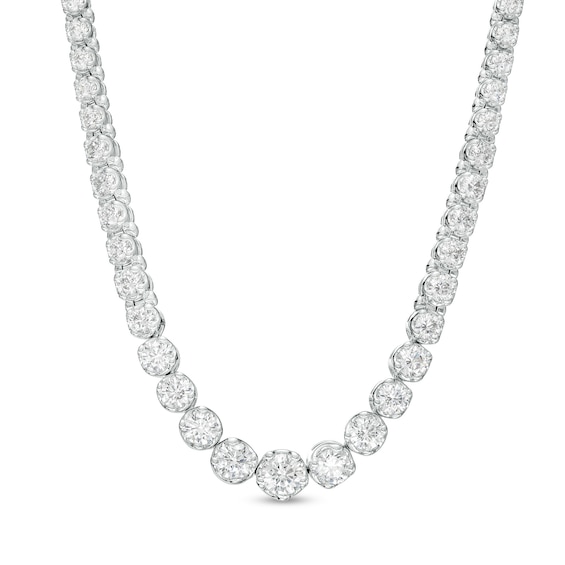4 CT. T.w. Certified Lab-Grown Diamond Graduated Riviera Necklace in 10K White Gold (F/Si2) â 17"