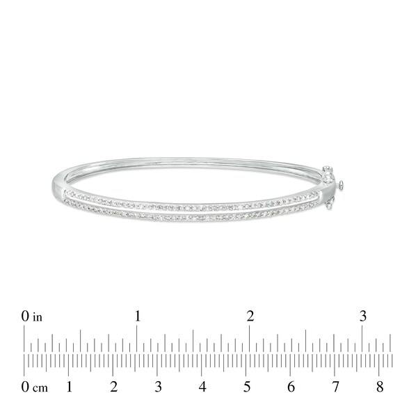 1 CT. T.w. Diamond Double Row Bangle in 10K White Gold