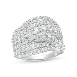3 CT. T.W. Certified Lab-Created Diamond Multi-Row Ring in 10K White Gold (F/SI2)
