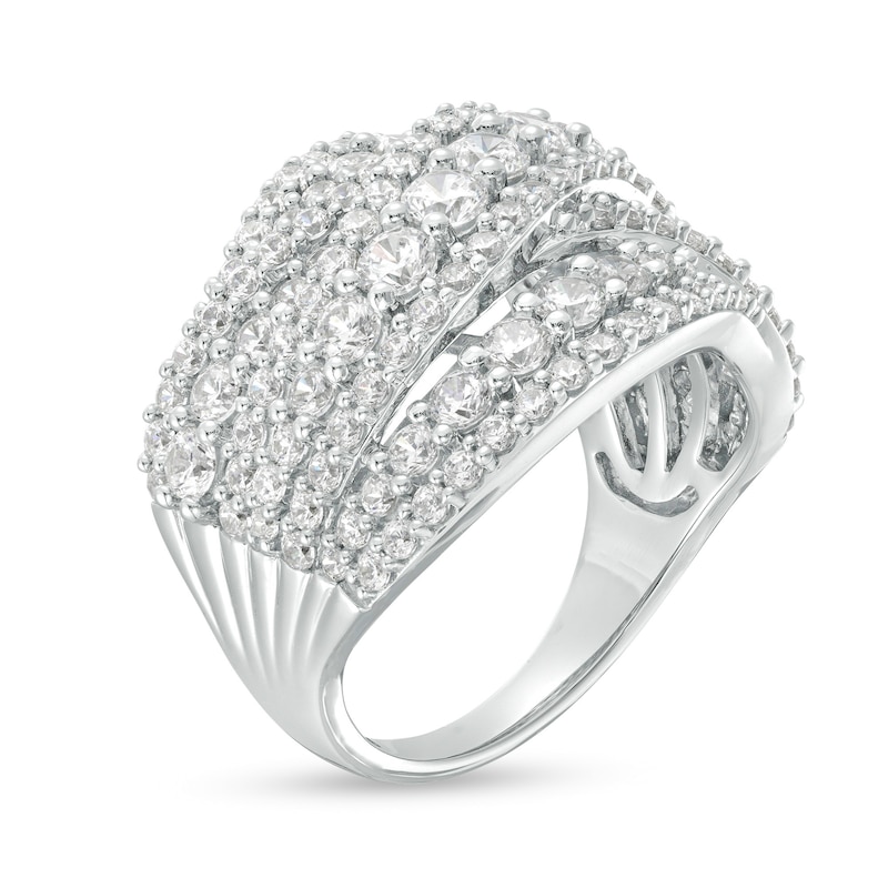 3 CT. T.W. Certified Lab-Created Diamond Multi-Row Ring in 10K White Gold (F/SI2)