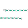 Thumbnail Image 3 of Marquise Lab-Created Emerald Open Link Bracelet in Sterling Silver - 7.25"