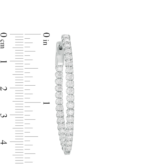 3 CT. T.w. Certified Lab-Grown Diamond Pointed Hoop Earrings in 10K White Gold (F/Si2)