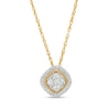 Thumbnail Image 1 of 1/5 CT. T.W. Cushion-Shaped Multi-Diamond Frame Tilted Pendant in 10K Gold