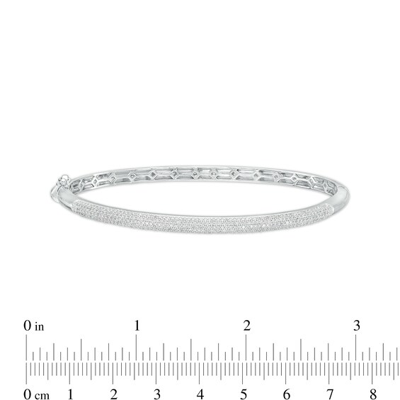 1 CT. T.w. Diamond Dome Multi-Row Bangle in Sterling Silver