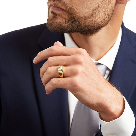 1 CT. T.w. Certified Square-Cut Lab-Grown Diamond Solitaire Wedding Band in 14K Gold (F/Vs2)