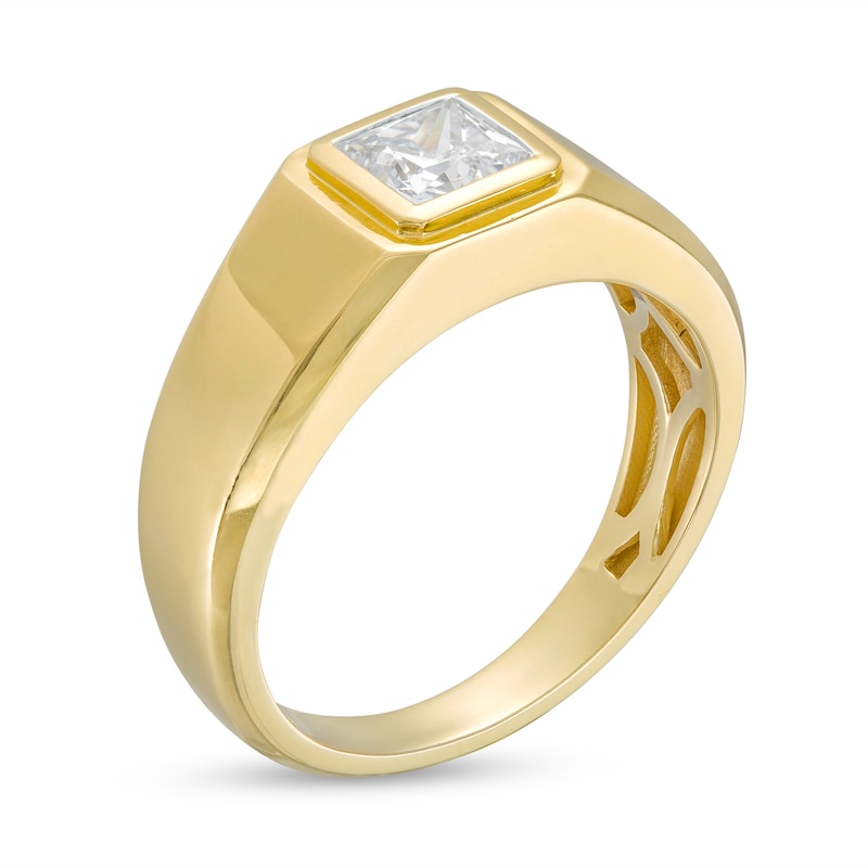 Men's 1 CT. T.W. Certified Square-Cut Lab-Created Diamond Solitaire Wedding Band in 14K Gold (F/VS2)