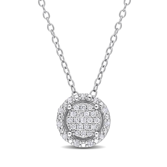 1/6 CT. T.w. Multi-Diamond Frame Pendant in Sterling Silver