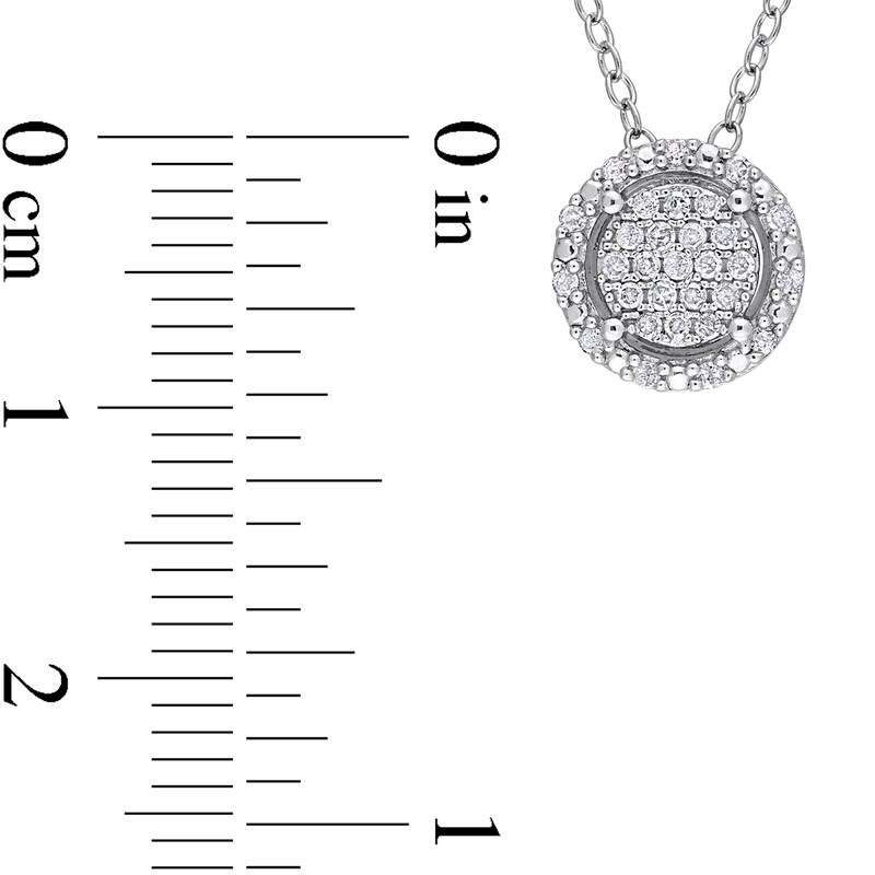 Main Image 3 of 1/6 CT. T.W. Multi-Diamond Frame Pendant in Sterling Silver 