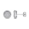 Thumbnail Image 1 of 1/3 CT. T.W. Multi-Diamond Frame Stud Earrings in Sterling Silver