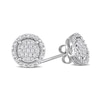 Thumbnail Image 3 of 1/3 CT. T.W. Multi-Diamond Frame Stud Earrings in Sterling Silver