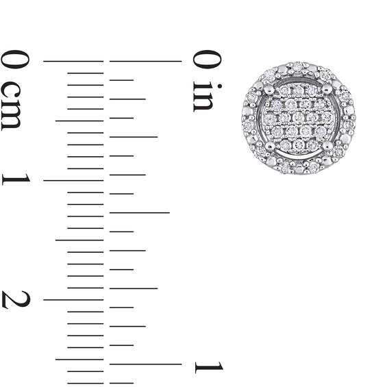 1/3 CT. T.w. Multi-Diamond Frame Stud Earrings in Sterling Silver