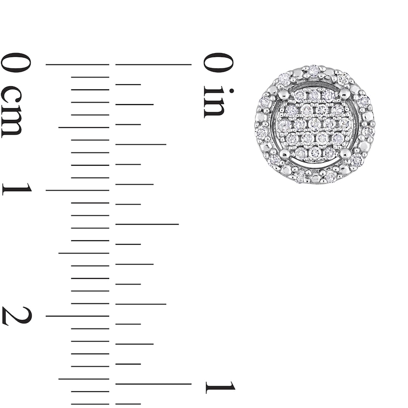 Main Image 4 of 1/3 CT. T.W. Multi-Diamond Frame Stud Earrings in Sterling Silver