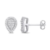 Thumbnail Image 1 of 1/5 CT. T.W. Pear-Shaped Multi-Diamond Frame Stud Earrings in Sterling Silver