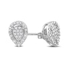 Thumbnail Image 3 of 1/5 CT. T.W. Pear-Shaped Multi-Diamond Frame Stud Earrings in Sterling Silver