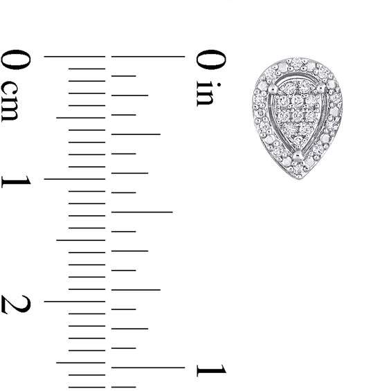 1/5 CT. T.w. Pear-Shaped Multi-Diamond Frame Stud Earrings in Sterling Silver