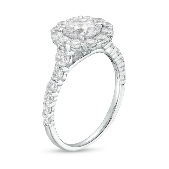 2-1/4 CT. T.w. Diamond Scallop Edge Frame Engagement Ring in 14K White Gold (I/I2)