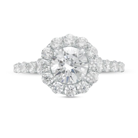 2-1/4 CT. T.w. Diamond Scallop Edge Frame Engagement Ring in 14K White Gold (I/I2)