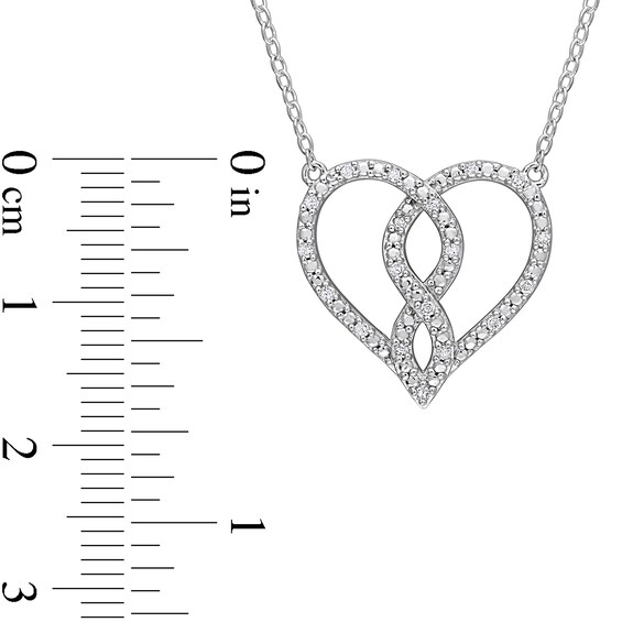 1/10 CT. T.w. Diamond Infinity Heart Necklace in Sterling Silver - 17"