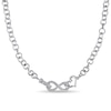 Thumbnail Image 1 of 1/10 CT. T.W. Diamond Interlocking Heart and Infinity Necklace in Sterling Silver - 17"