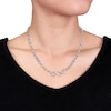 Thumbnail Image 2 of 1/10 CT. T.W. Diamond Interlocking Heart and Infinity Necklace in Sterling Silver - 17"