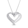 Thumbnail Image 1 of 1/5 CT. T.W. Diamond Double Heart Pendant in Sterling Silver