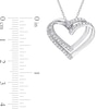Thumbnail Image 3 of 1/5 CT. T.W. Diamond Double Heart Pendant in Sterling Silver