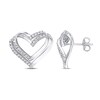 Thumbnail Image 1 of 1/5 CT. T.W. Diamond Double Heart Stud Earrings in Sterling Silver