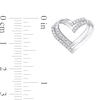 1/5 CT. T.W. Diamond Double Heart Stud Earrings in Sterling Silver