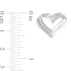Thumbnail Image 3 of 1/5 CT. T.W. Diamond Double Heart Stud Earrings in Sterling Silver