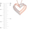 Thumbnail Image 3 of 1/5 CT. T.W. Diamond Double Open Heart Pendant in Sterling Silver with Rose Rhodium